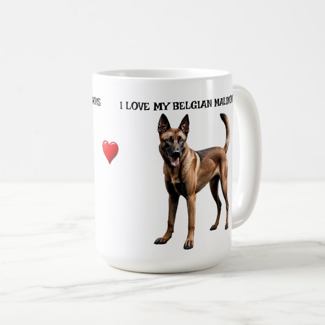 Mug J'Aime Mon Malinois Belge (Devant droit)
