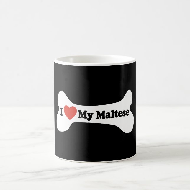 Mug J'aime mon maltais - os de chien (Centre)