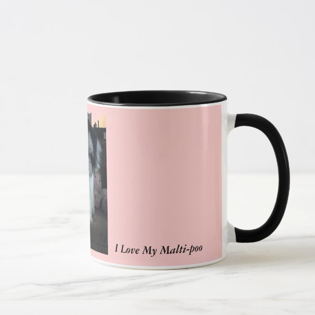 Mug J'aime mon Malti-poo, rose (Droite)