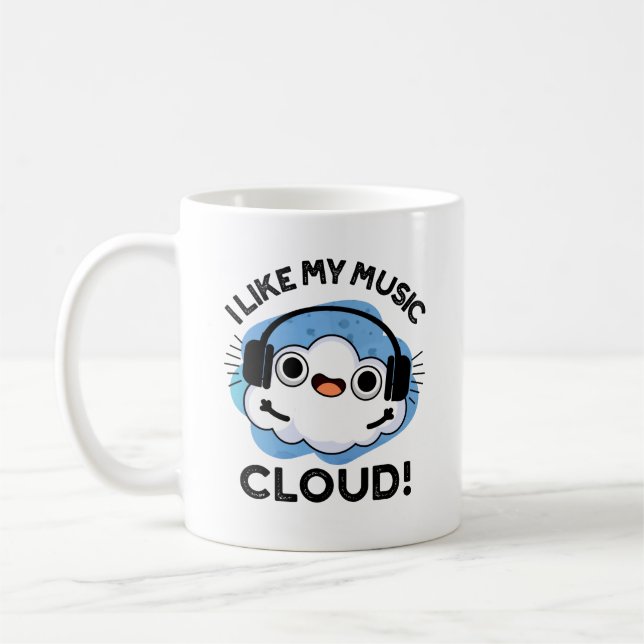 Mug J'Aime Mon Nuage De Musique Funky Météo Pun (Gauche)