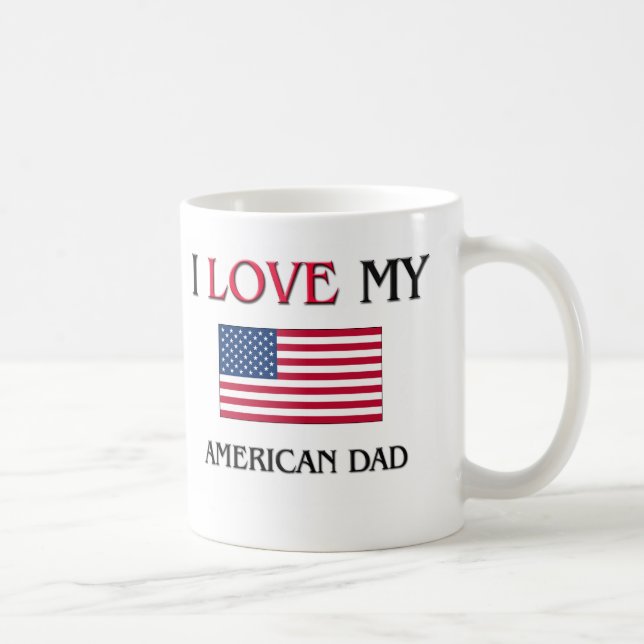 Mug J'aime mon papa américain (Droite)