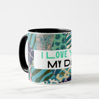 Mug J'aime mon papa design d'art moderne