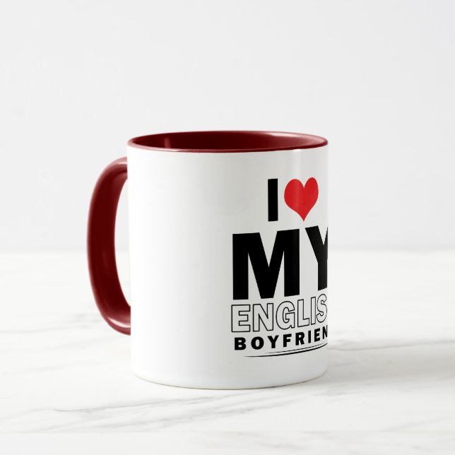 Mug J'aime mon petit ami anglais (Devant gauche)