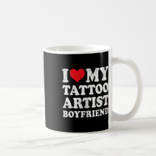 Mug J'aime mon petit ami artiste de tatouage drôle pet