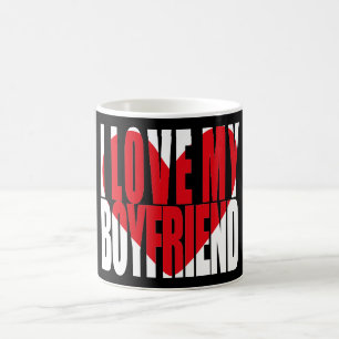 Mug J'aime mon petit ami Coeur rouge
