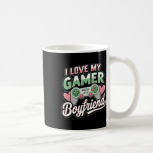 Mug J'aime mon petit ami gamer Saint Valentin Cœur Vin