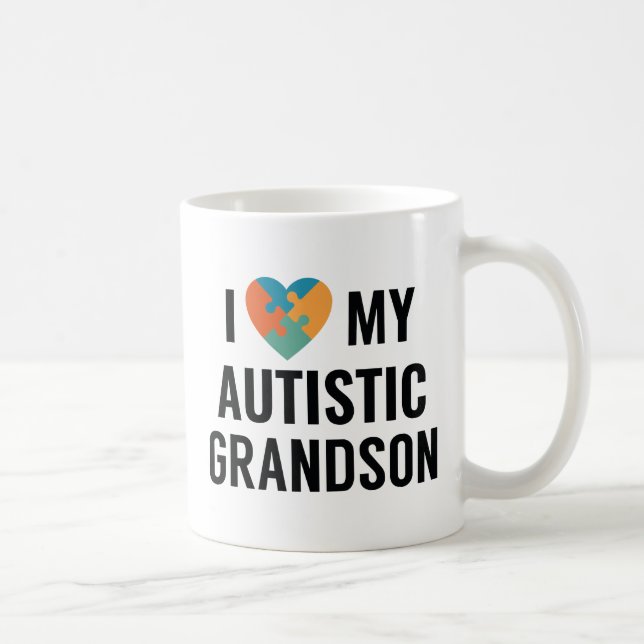 Mug J'Aime Mon Petit-Fils Autiste (Droite)
