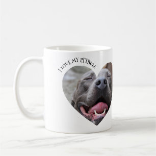 Mug J'aime mon pitbull chien photo personnalisée