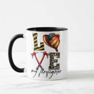Mug J'aime mon pompier – Casque & Haches croisées avec