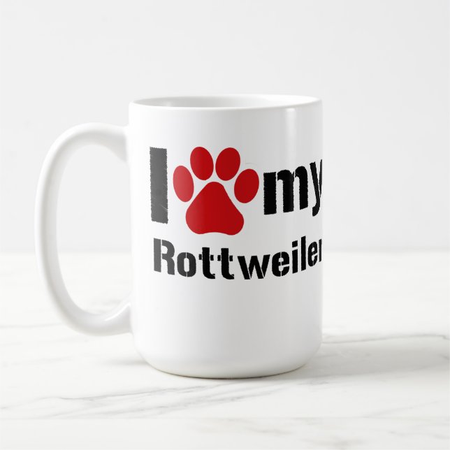 Mug J'aime mon rottweiler (Gauche)