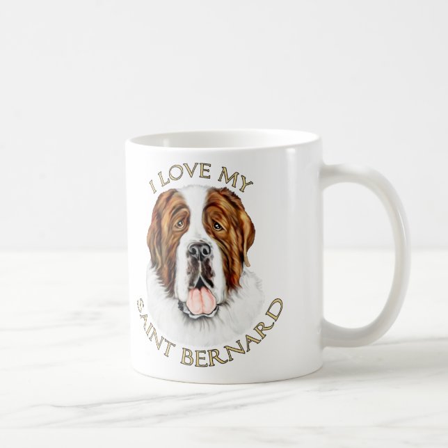 Mug J'aime mon Saint Bernard (Droite)