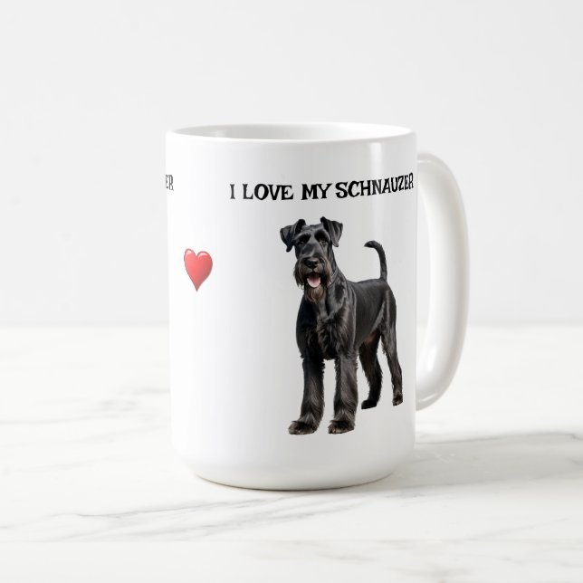 Mug J'Aime Mon Schnauzer (Devant droit)
