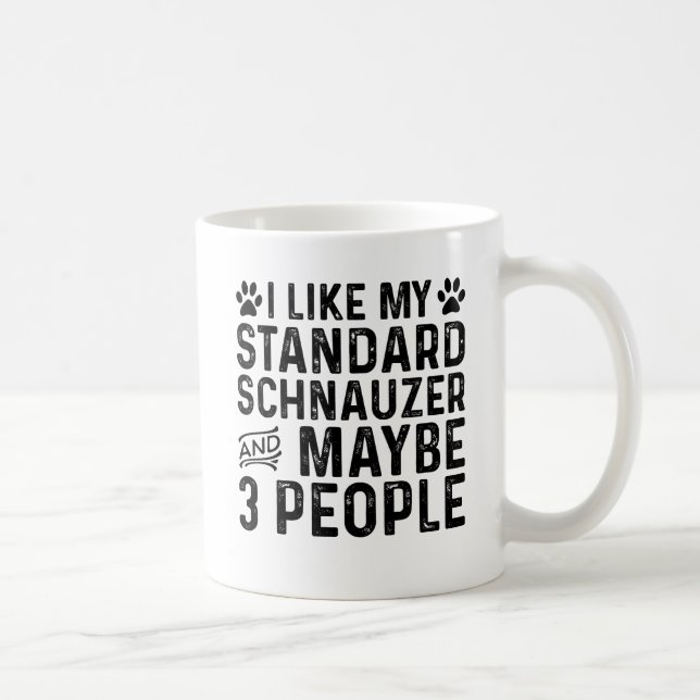 Mug J'aime mon schnauzer moyen et 3 personnes (Droite)