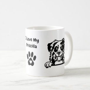 Mug J'aime mon SHEPHERD AUSTRALIEN Nom et Empreinte