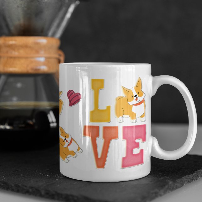 Mug J'Aime Mon Shiba Inu Chien Animateur Coeur Glissan (Créateur téléchargé)