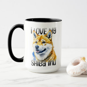 Mug J'Aime Mon Shiba Inu Propriétaire de chien