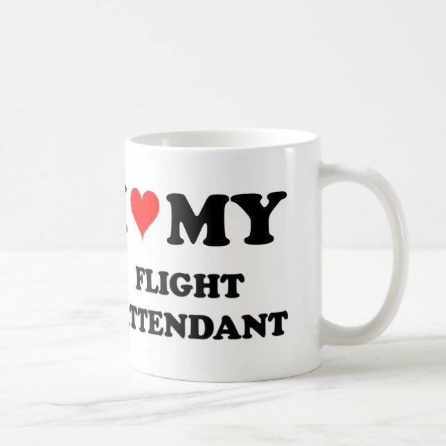 Mug J'aime mon steward (hôtesse de l'air) (Droite)