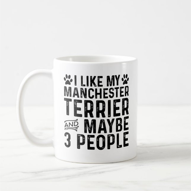 Mug J'aime mon terrier de Manchester et 3 personnes (Gauche)