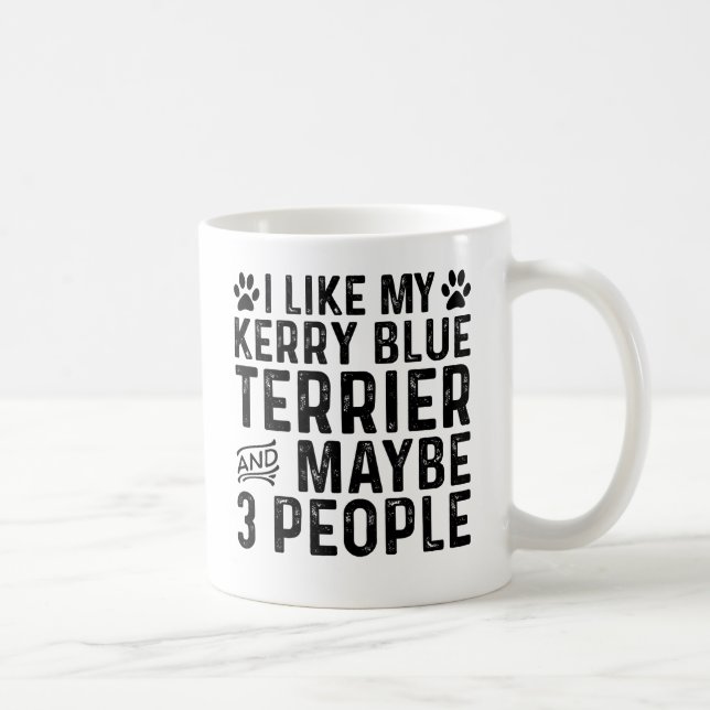 Mug J'aime mon terrier Kerry Blue et 3 personnes (Droite)