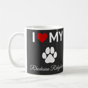 Mug J'aime mon texte Rhodesian Ridgeback chien