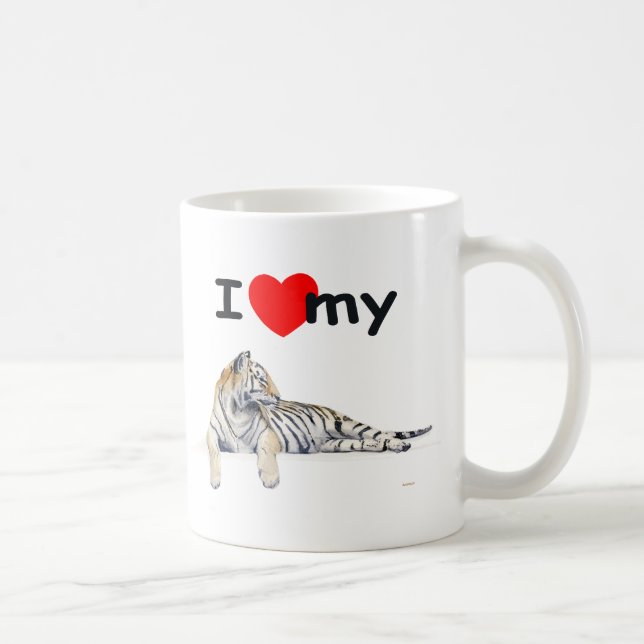 Mug J'aime mon tigre (pour la lumière) (Droite)