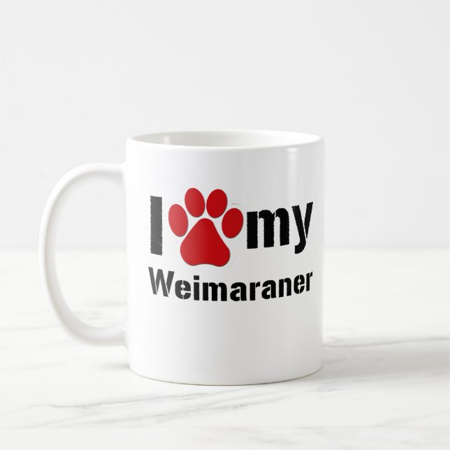 Mug J'aime mon Weimaraner (Gauche)