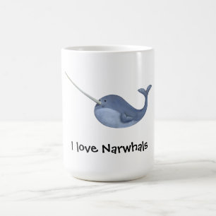 Mug J'aime Narwhals - le texte fait sur commande -