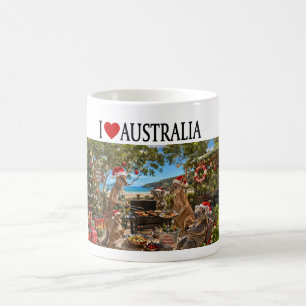 Mug J'aime Noël Australien Kangourou Koala BBQ