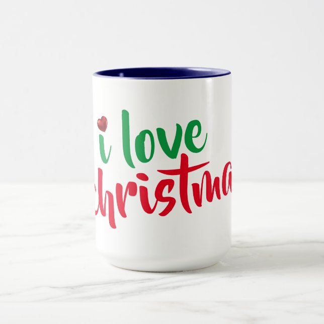 Mug J'aime noël muet funnynoël vacances cadeau (Centre)
