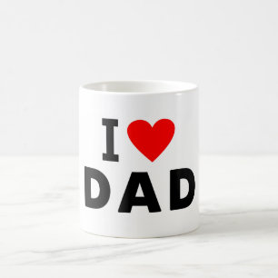 Mug j'aime papa coeur papa message texte le père symbo