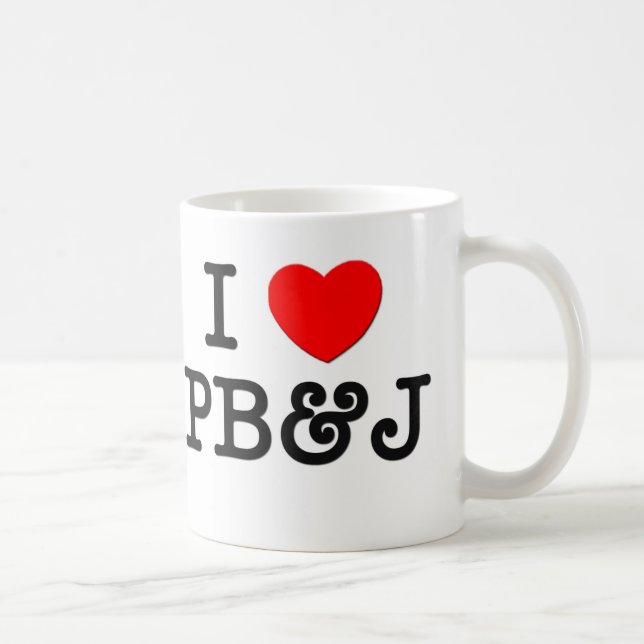 Mug J'aime PB&J (la nourriture) (Droite)