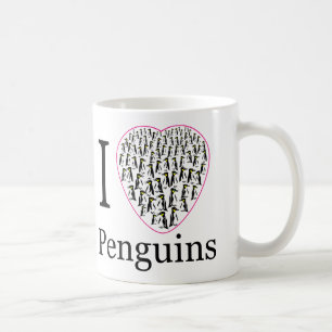 Mug J'aime pingouins coupe coeur rose