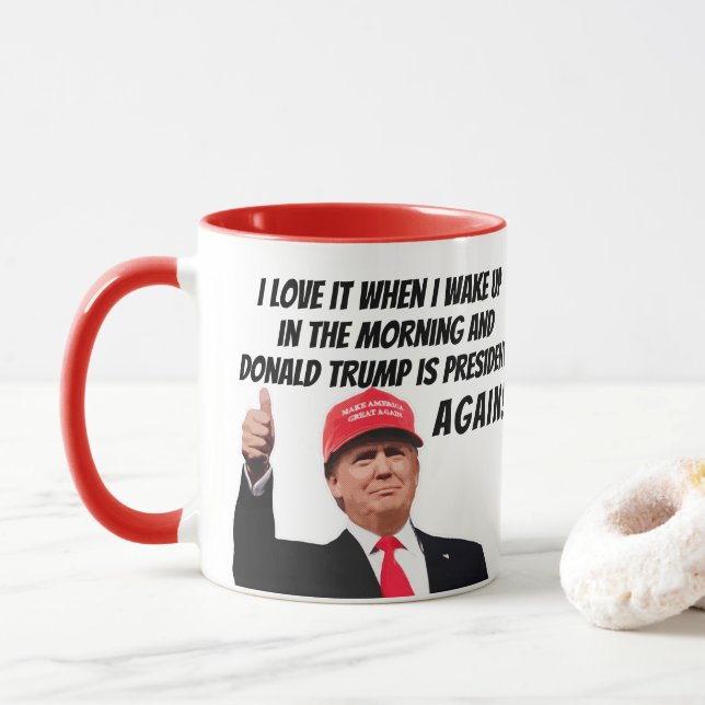Mug J'aime quand Donald Trump est à nouveau président  (Avec donut)