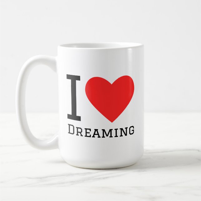 Mug J'aime rêver autocollant carré (Gauche)