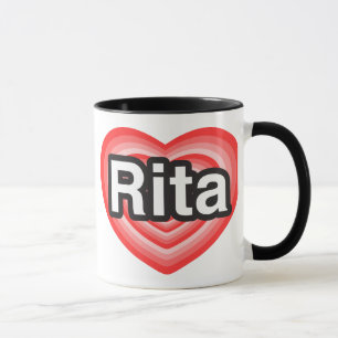 Mug J'aime Rita. Je t'aime Rita. Coeur