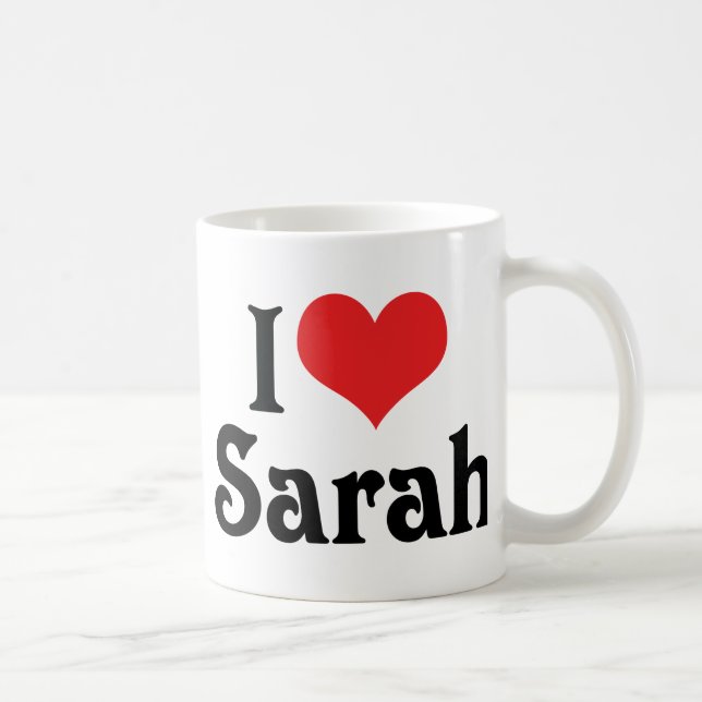 Mug J'aime Sarah (Droite)