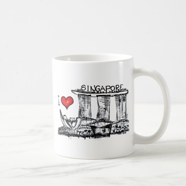 Mug J'aime Singapour (Droite)