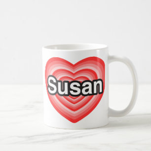 Mug J'aime Susan. Je t'aime Susan. Cœur