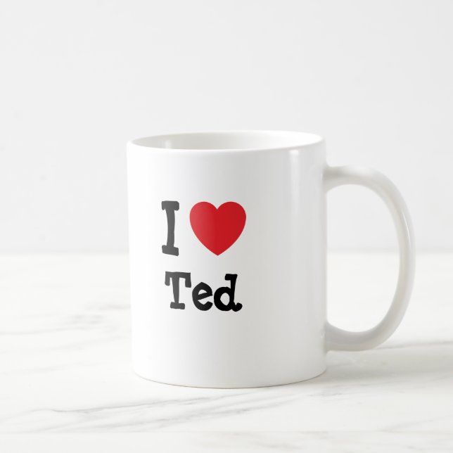 Mug J'aime Ted coeur personnalisé (Droite)
