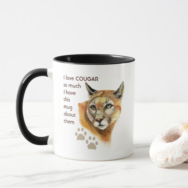 Mug J'aime tellement COUGAR que je suis amusant Citati (Avec donut)