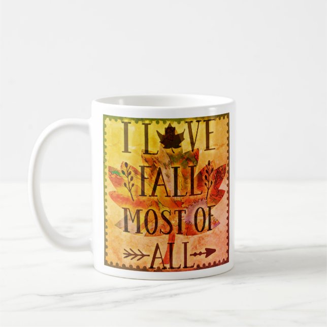 Mug J'Aime Tomber La Plupart De Toutes Les Feuilles D' (Gauche)