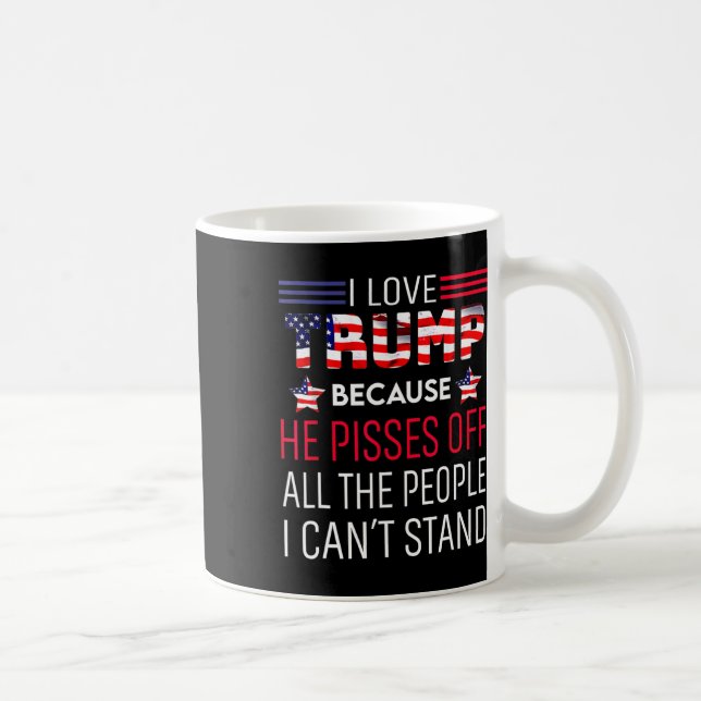 Mug J'Aime Trump Parce Qu'Il Empêche Ceux Que Je Ne Pe (Droite)
