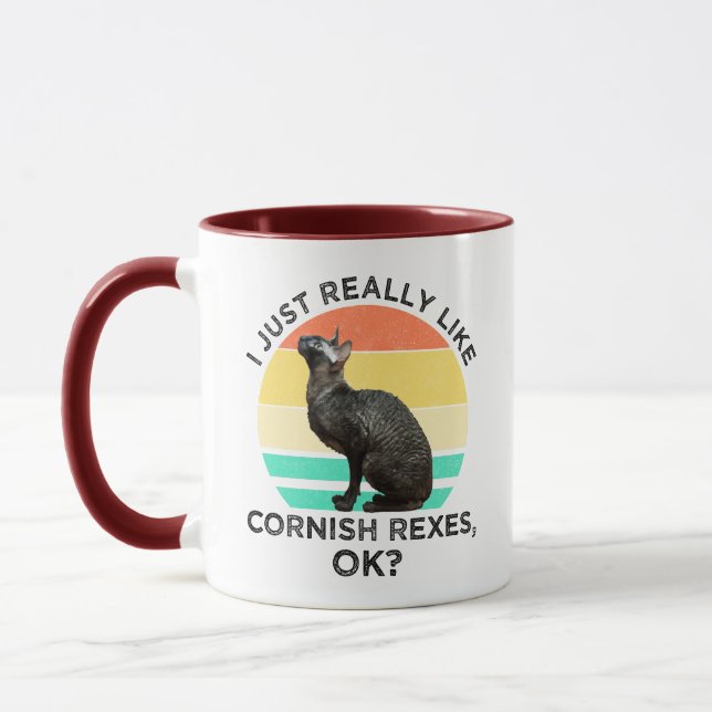 Mug J'aime vraiment beaucoup les Cornish Rex, OK ? (Gauche)