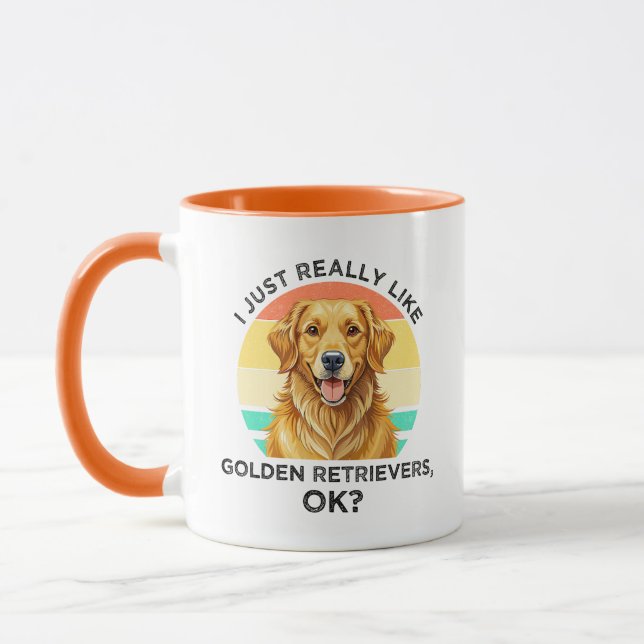 Mug J'aime vraiment beaucoup les Golden Retrievers, OK (Gauche)