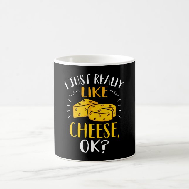 Mug J'aime vraiment le fromage pour le mème d'amant au (Centre)