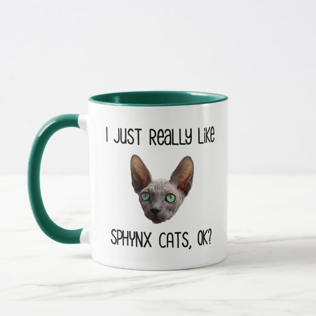 Mug J'Aime Vraiment Les Chats Sphynx, D'Accord ? (Gauche)