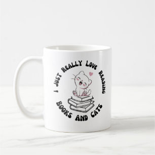 Mug J'Aime Vraiment Lire Des Livres Et Des Chats