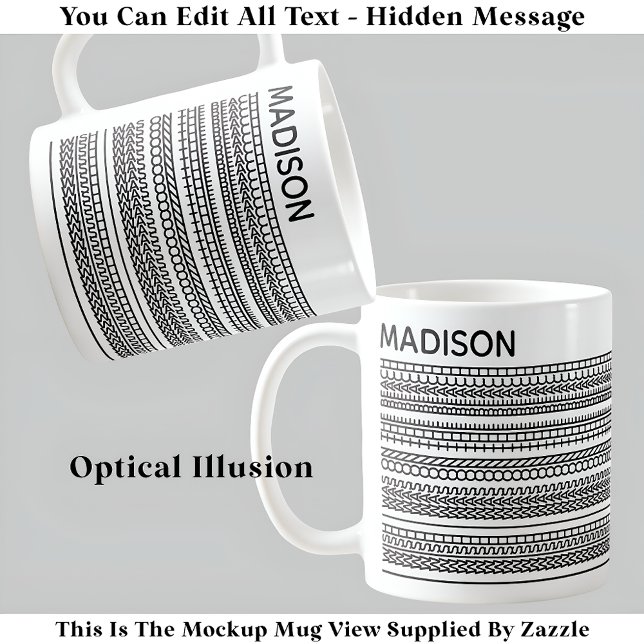 Mug J'Aimerais Être Sur La Plage Texte Caché Et Nom 10 (Créateur téléchargé)