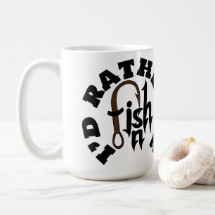 Mug J'aimerais mieux pêcher Personnalisé NOM, COULEUR