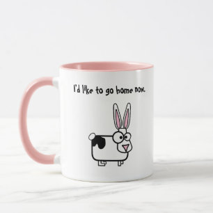 Mug J'aimerais rentrer chez moi maintenant, vache drôl